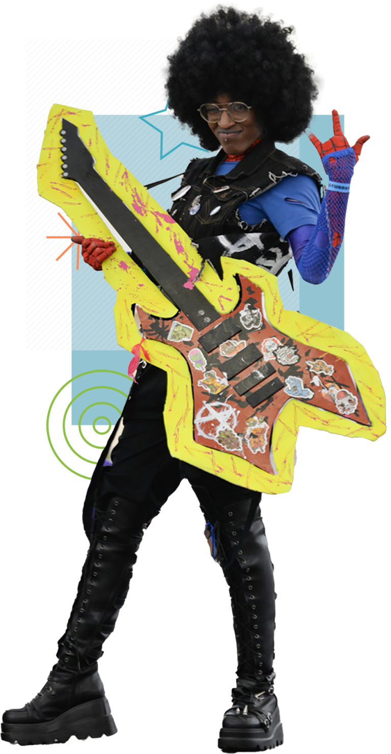 Person in Spider Punk costume